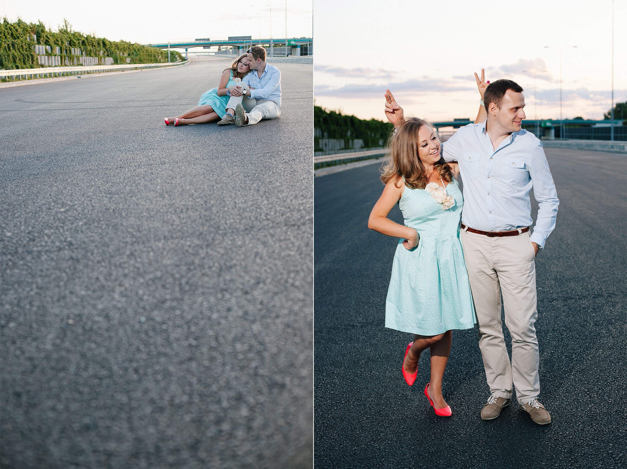 Sesja zaręczynowa w Dolince Służewieckiej.